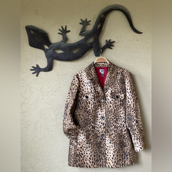 CHICO’S cheetah print light jacket - Picture 2 of 10
